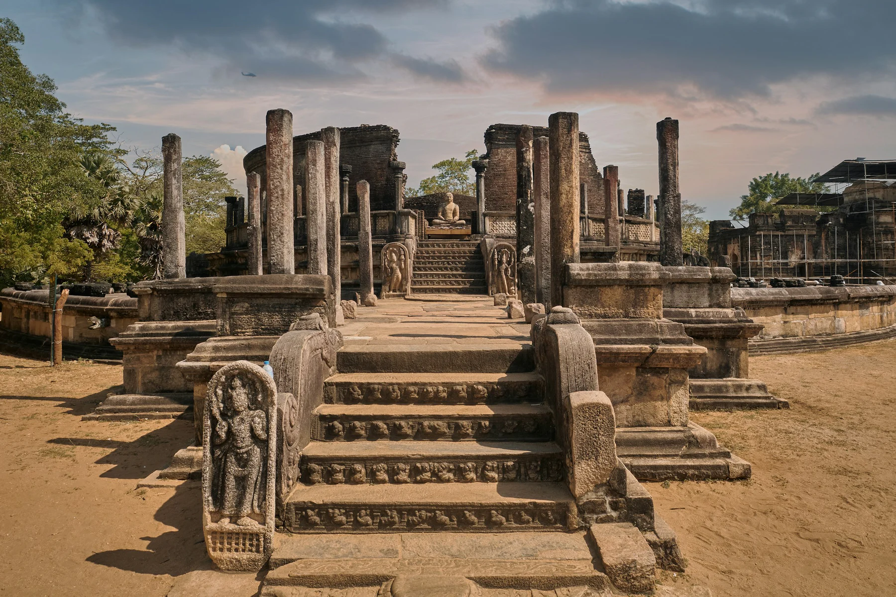 Ancient stone architecture in Polonnaruwa, Sri Lanka
